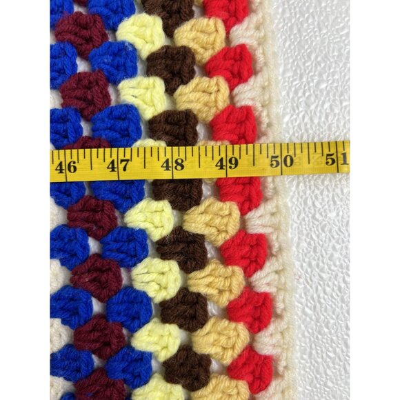 Granny Square Cozy Handmade Crochet Colorful Blanket  Afghan Throw 50"x50" - Picture 4 of 11